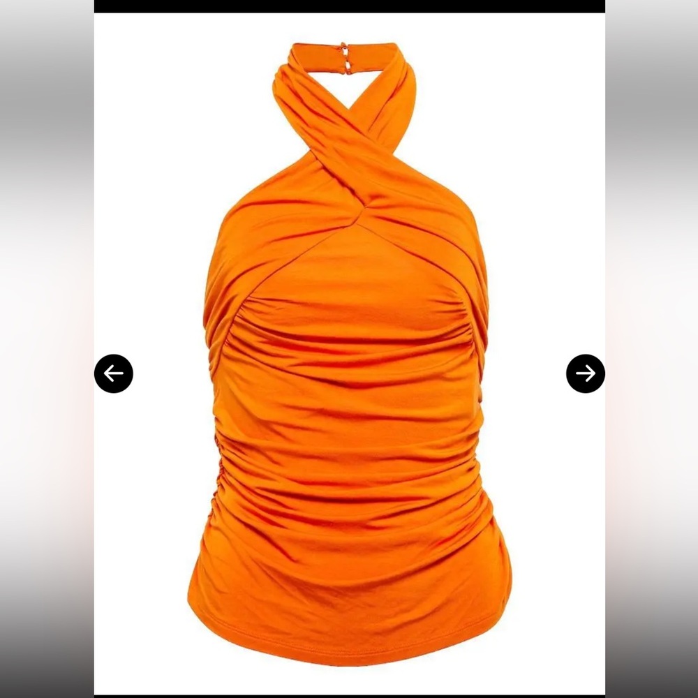 Veronica Beard Leyla ruched jersey halter top